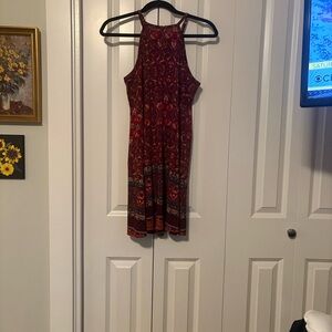 Xhilaration Burgundy Print Mini Dress